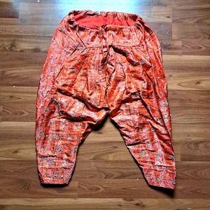 Orange Bright Satin Embellished sequins Ethnic Indian Bollywood Dance Pants